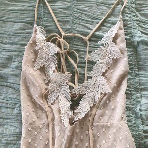 Lulu's cream maxi dress